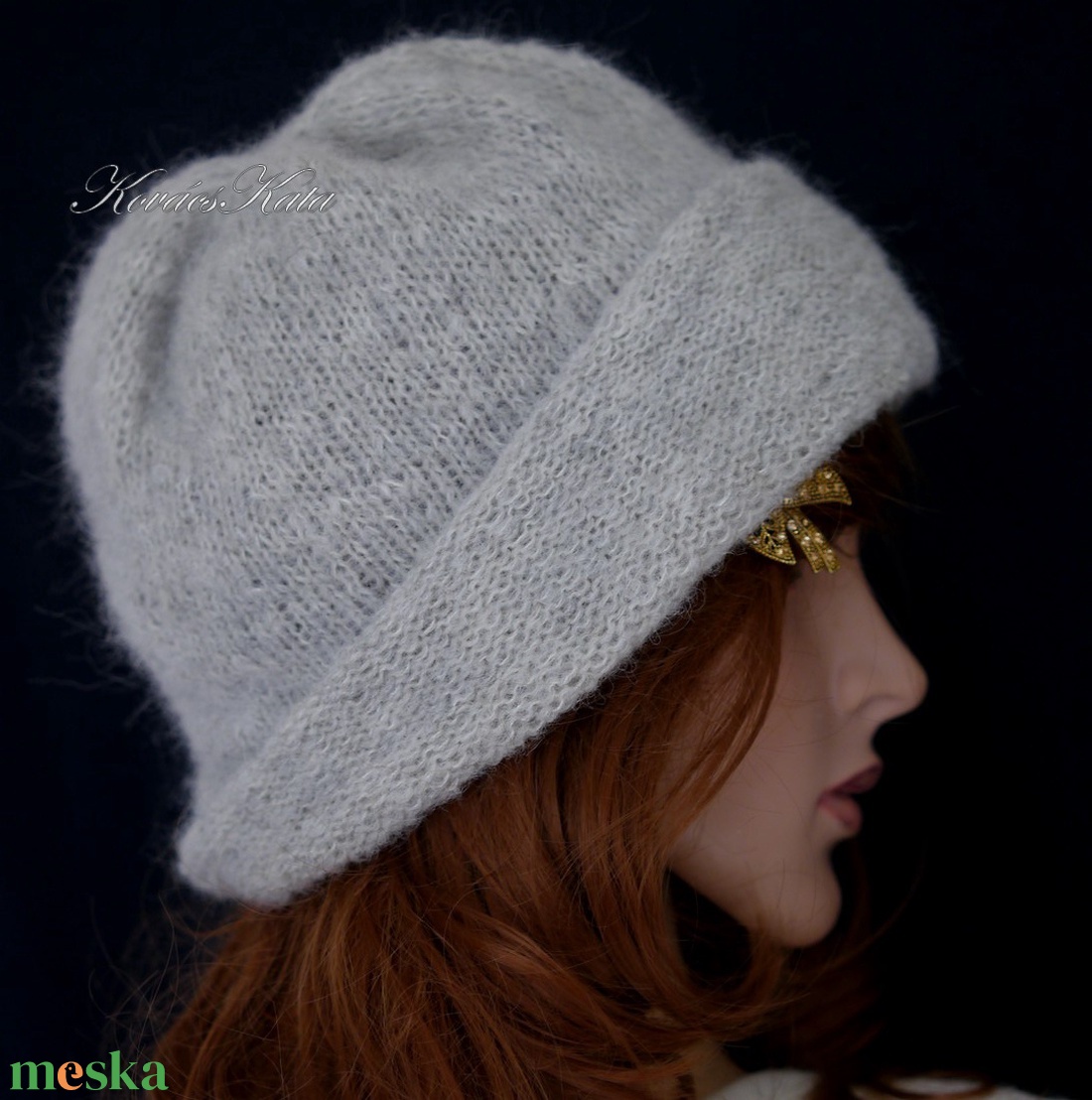 NANNA - trendi kézzel kötött beanie, alpaca-silk sapka / homok - ruha & divat - sál, sapka, kendő - sapka - Meska.hu