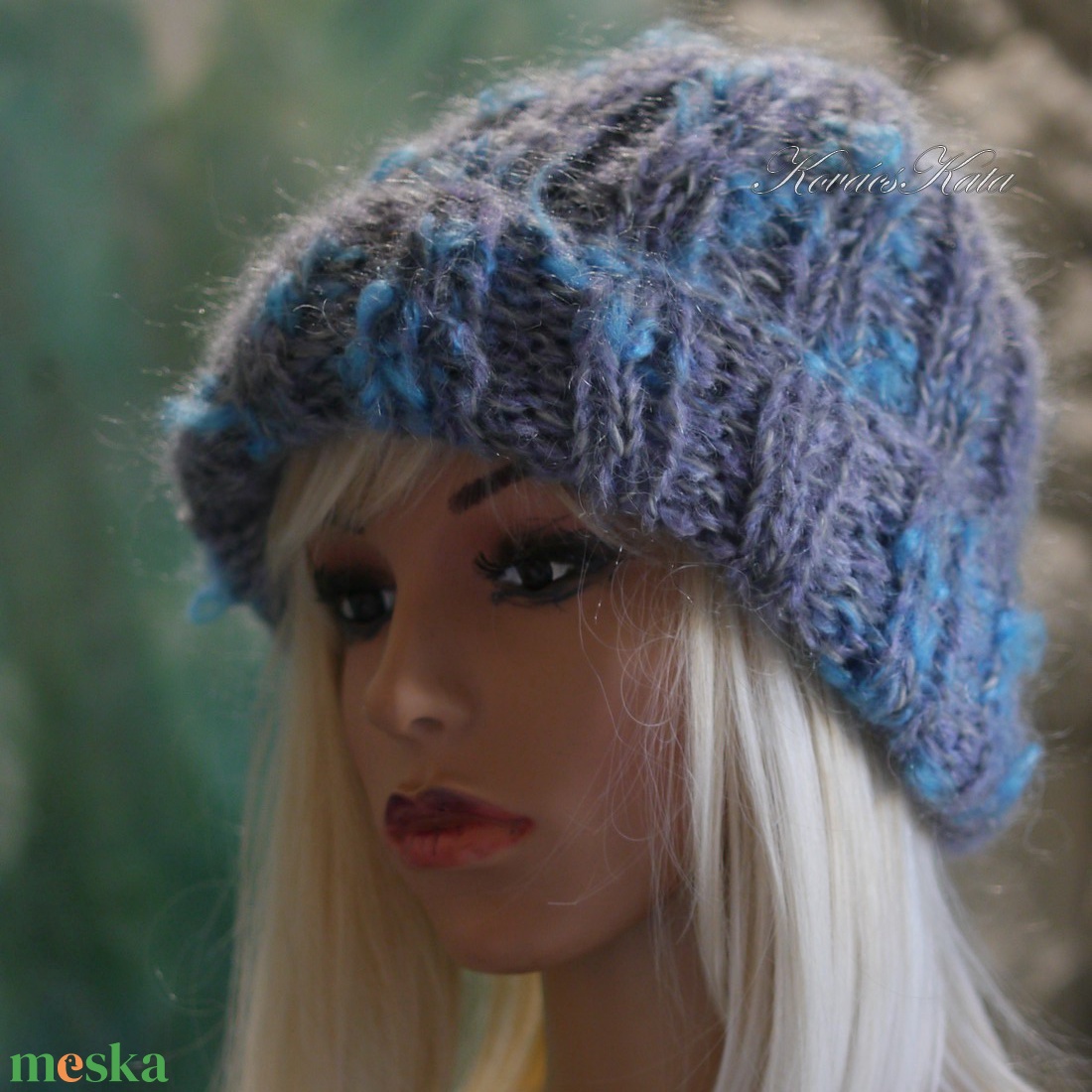 KIRA BEANIE  - trendi kid-mohair kézzel kötött sapka/ noppos - ruha & divat - sál, sapka, kendő - sapka - Meska.hu