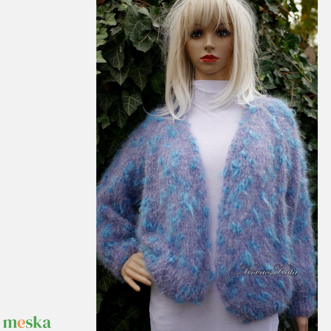 KIRA BEANIE  - trendi kid-mohair kézzel kötött sapka/ noppos - ruha & divat - sál, sapka, kendő - sapka - Meska.hu