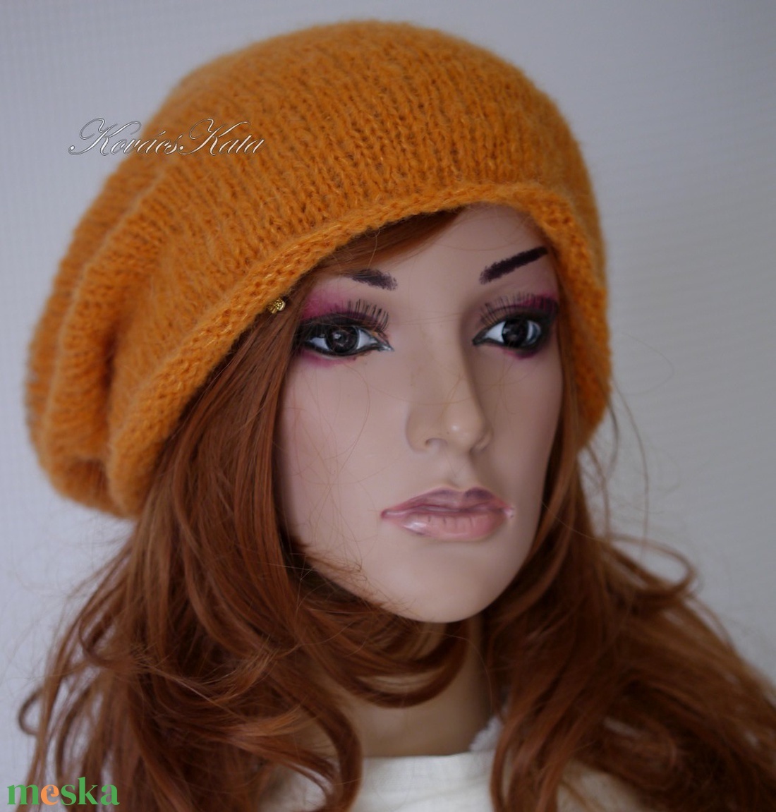 NANNA - trendi kézzel kötött beanie, slouchy sapka / mandarin - ruha & divat - sál, sapka, kendő - sapka - Meska.hu