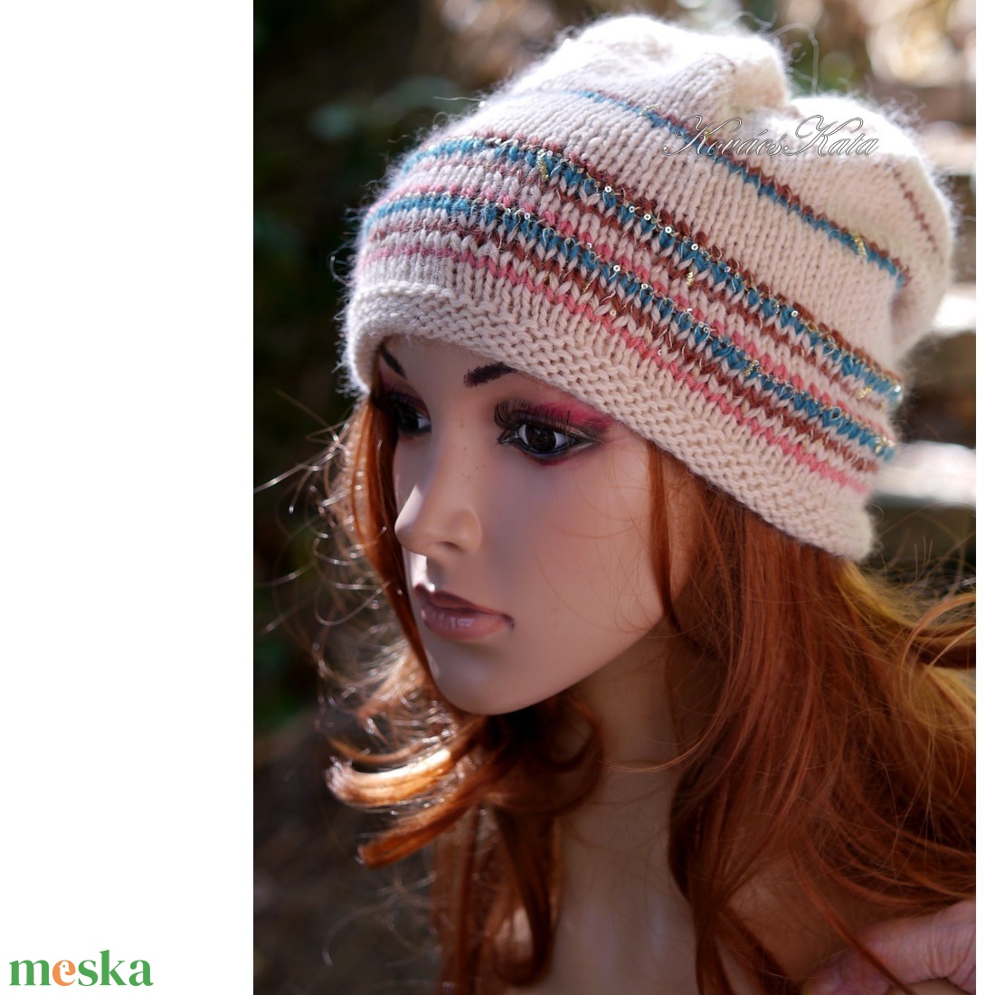 POMPÁS ANGORA BEANIE - exkluzív kézzel kötött sapka  - ruha & divat - sál, sapka, kendő - sapka - Meska.hu