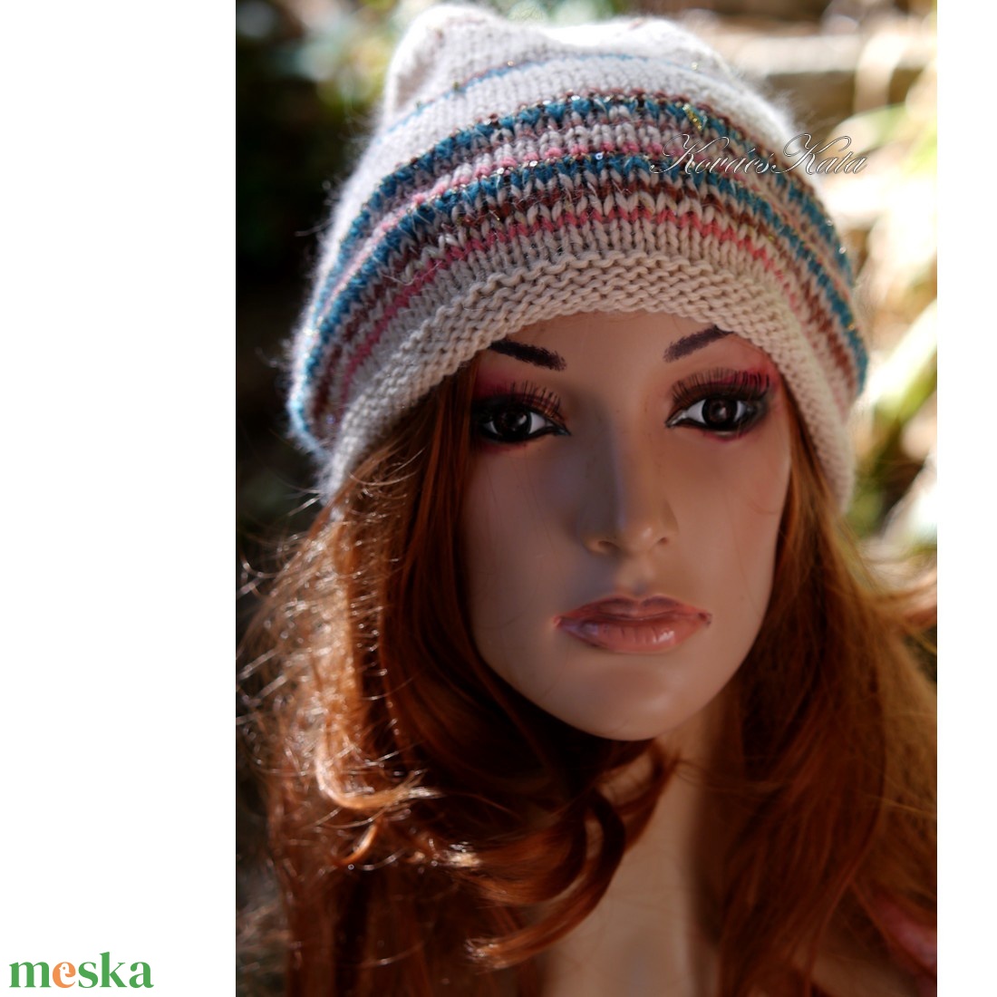 POMPÁS ANGORA BEANIE - exkluzív kézzel kötött sapka  - ruha & divat - sál, sapka, kendő - sapka - Meska.hu