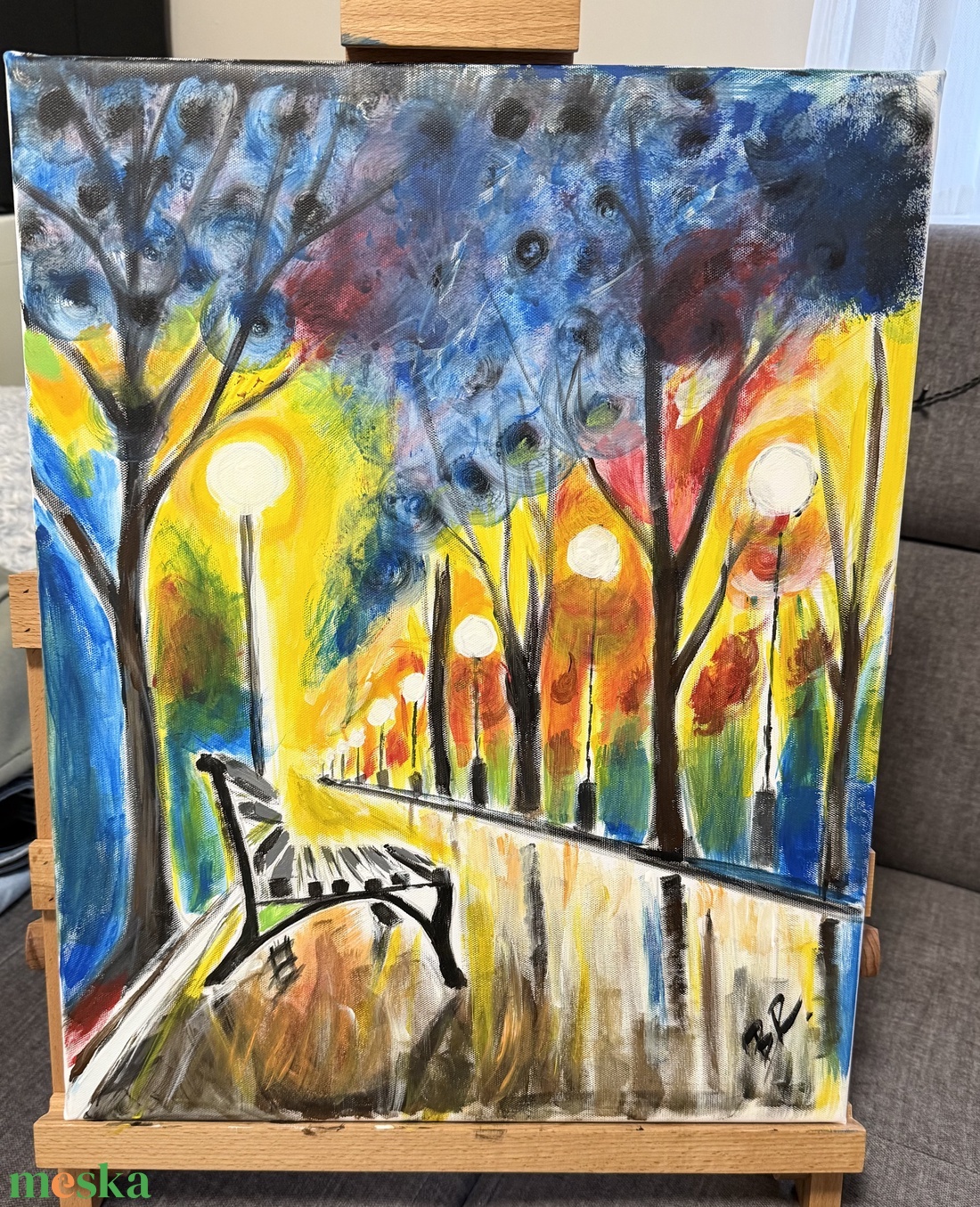 Ősz - művészet - festmény - akril - Meska.hu