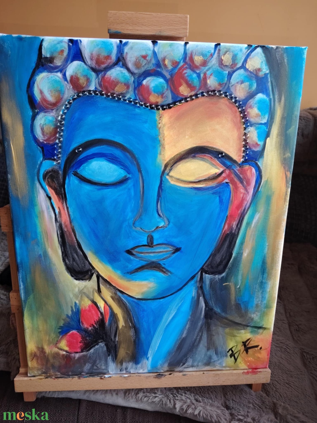Buddha -színrobbanás - művészet - festmény - akril - Meska.hu