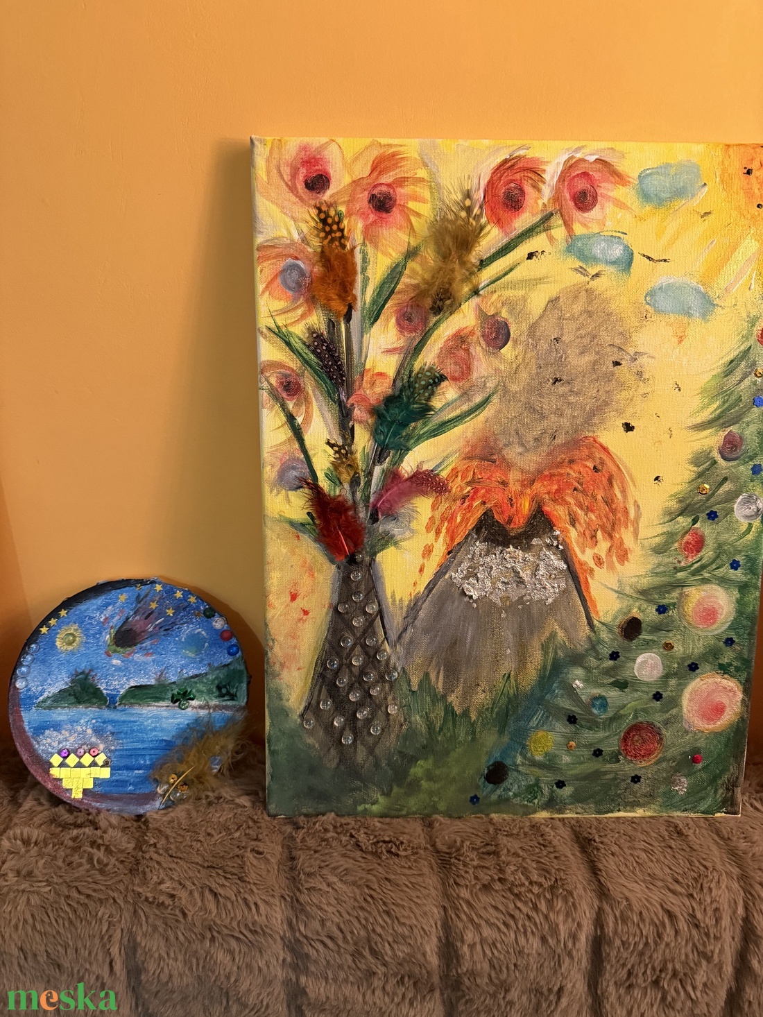 Christmas Vulkán - művészet - festmény - akril - Meska.hu