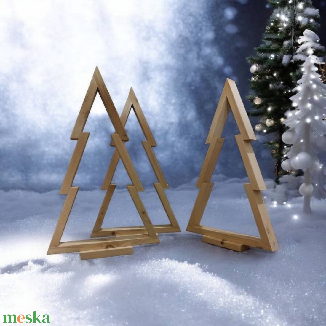 Fa fenyőfa dísz  - karácsony - adventi díszek - adventi asztaldísz - Meska.hu