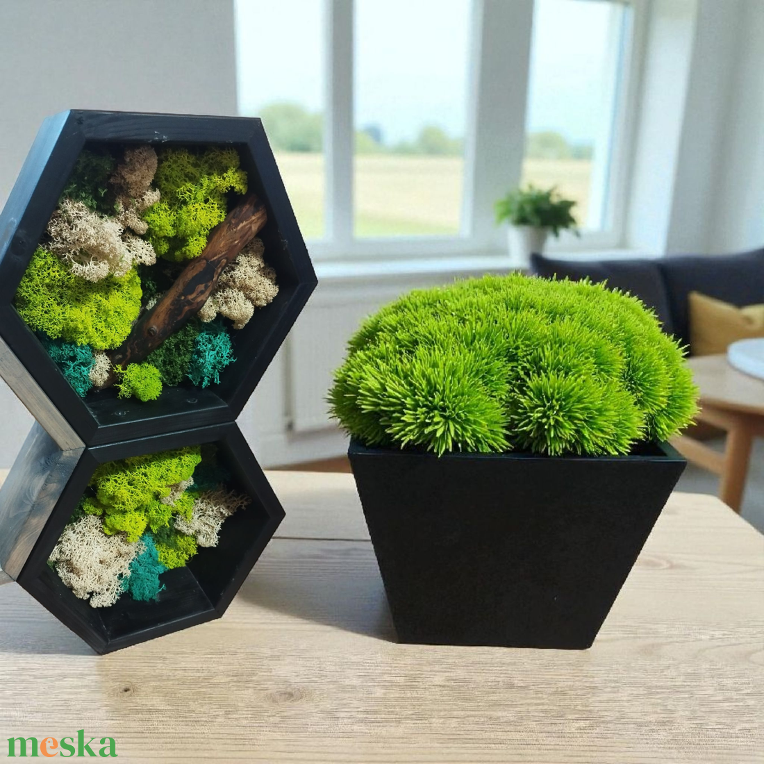 Mohás hexagon polc  - otthon & életmód - bútor - polc - Meska.hu