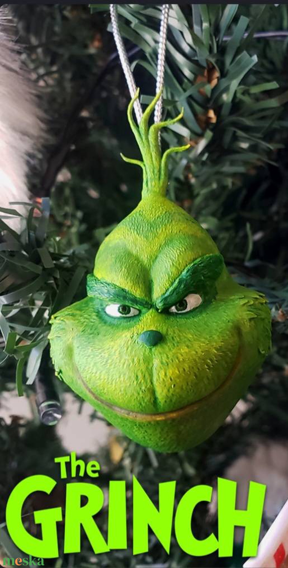 Grinch Karácsonyfa dísz. - karácsony - karácsonyi lakásdekoráció - karácsonyfadíszek - Meska.hu