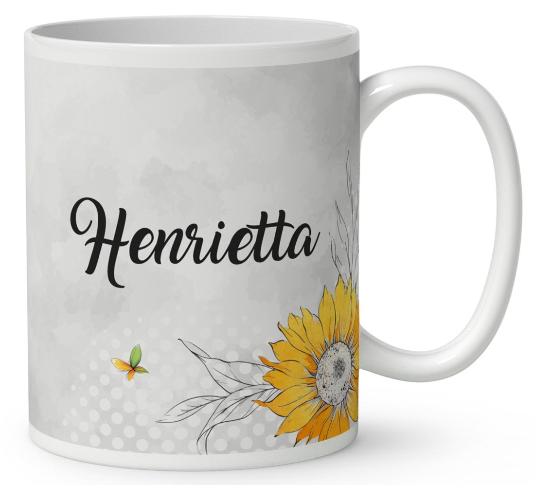 Névvel kérhető - Cuki Napraforgós tündérlány lámpással mintás bögre - otthon & életmód - konyhafelszerelés, tálalás - tálalás - bögre & csésze - Meska.hu