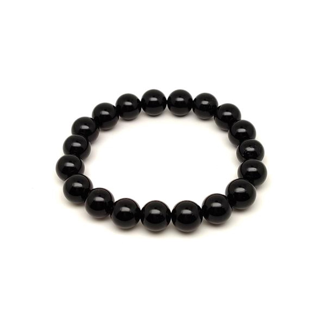 Obszidián Fekete golyó karkötő 10-11mm - ékszer - karkötő - ásványkarkötő - Meska.hu