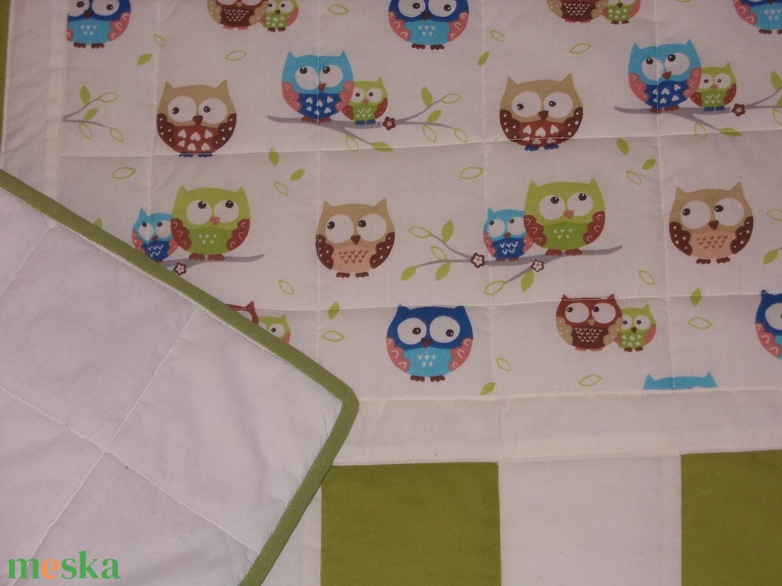 Patchwork takaró és párna (zöld-baglyos) - otthon & lakás - lakástextil - Meska.hu Patchwork takaró és párna (zöld-baglyos) - otthon & lakás - lakástextil - Meska.hu