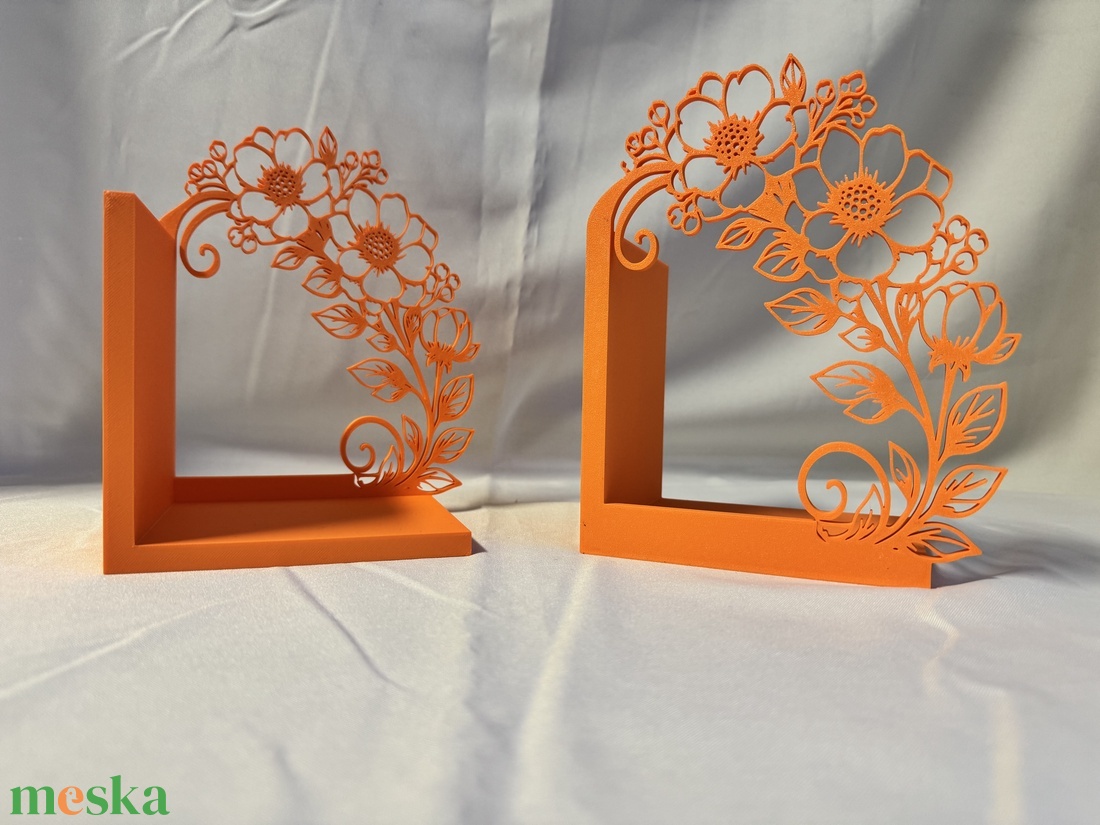 3D nyomtatott Elegáns Virágos Könyvtámasz - otthon & életmód - dekoráció - asztal és polc dekoráció - könyvtámasz - Meska.hu