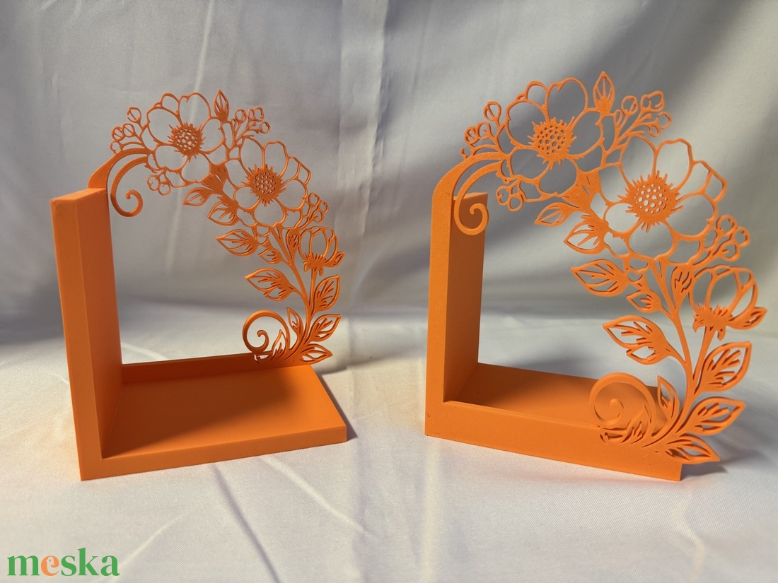3D nyomtatott Elegáns Virágos Könyvtámasz - otthon & életmód - dekoráció - asztal és polc dekoráció - könyvtámasz - Meska.hu