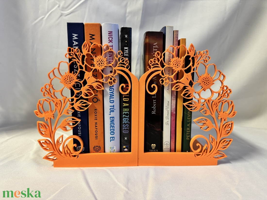 3D nyomtatott Elegáns Virágos Könyvtámasz - otthon & életmód - dekoráció - asztal és polc dekoráció - könyvtámasz - Meska.hu