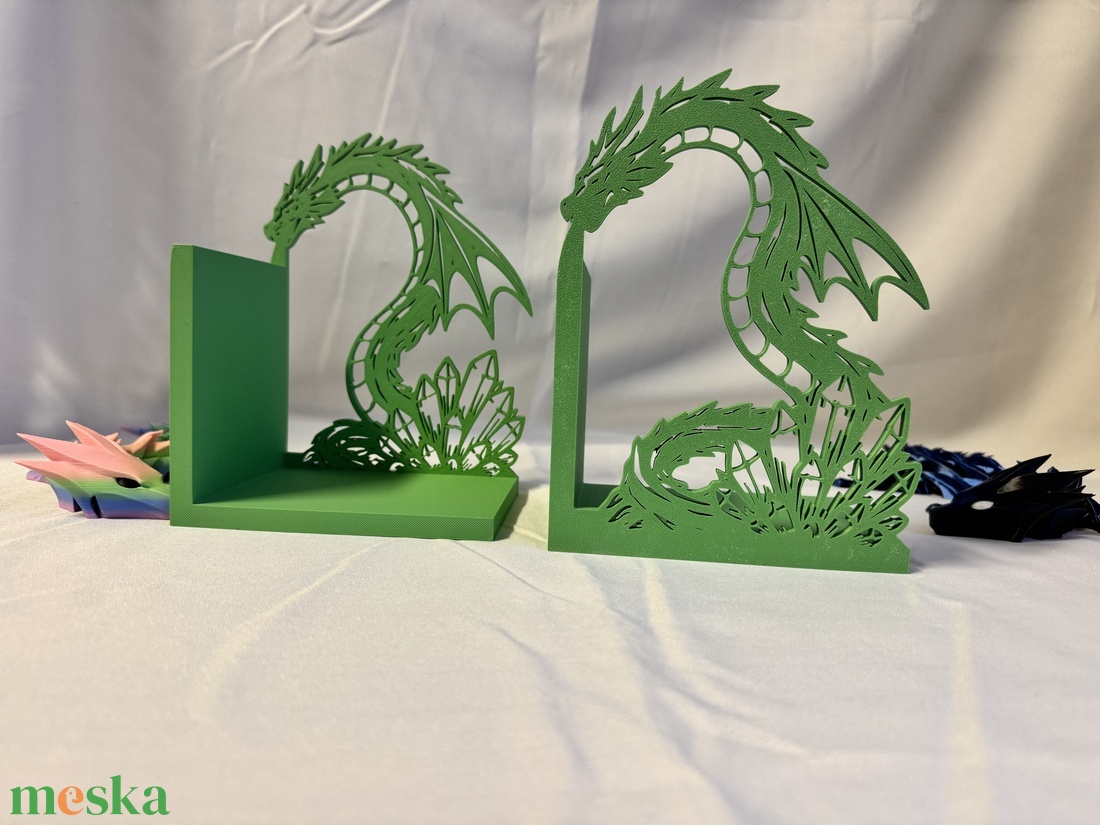 Sárkányos könyvtámasz 3D nyomtatott - otthon & életmód - dekoráció - asztal és polc dekoráció - könyvtámasz - Meska.hu