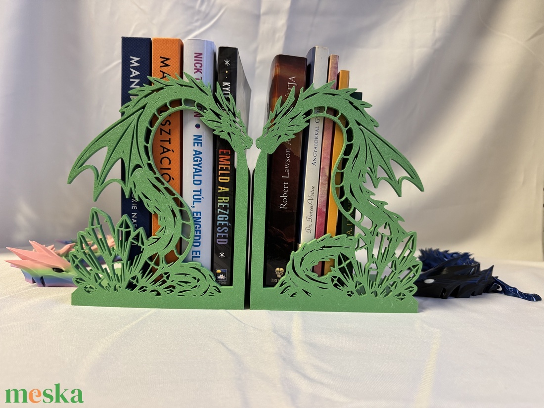 Sárkányos könyvtámasz 3D nyomtatott - otthon & életmód - dekoráció - asztal és polc dekoráció - könyvtámasz - Meska.hu