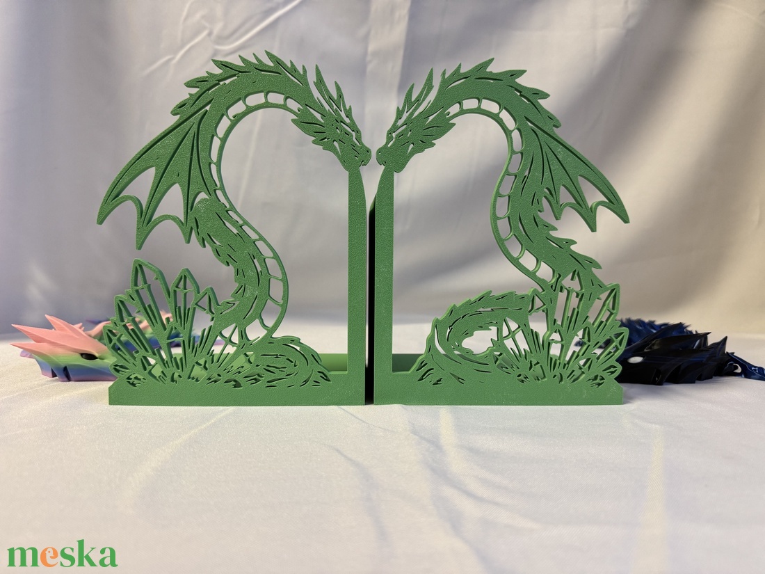 Sárkányos könyvtámasz 3D nyomtatott - otthon & életmód - dekoráció - asztal és polc dekoráció - könyvtámasz - Meska.hu