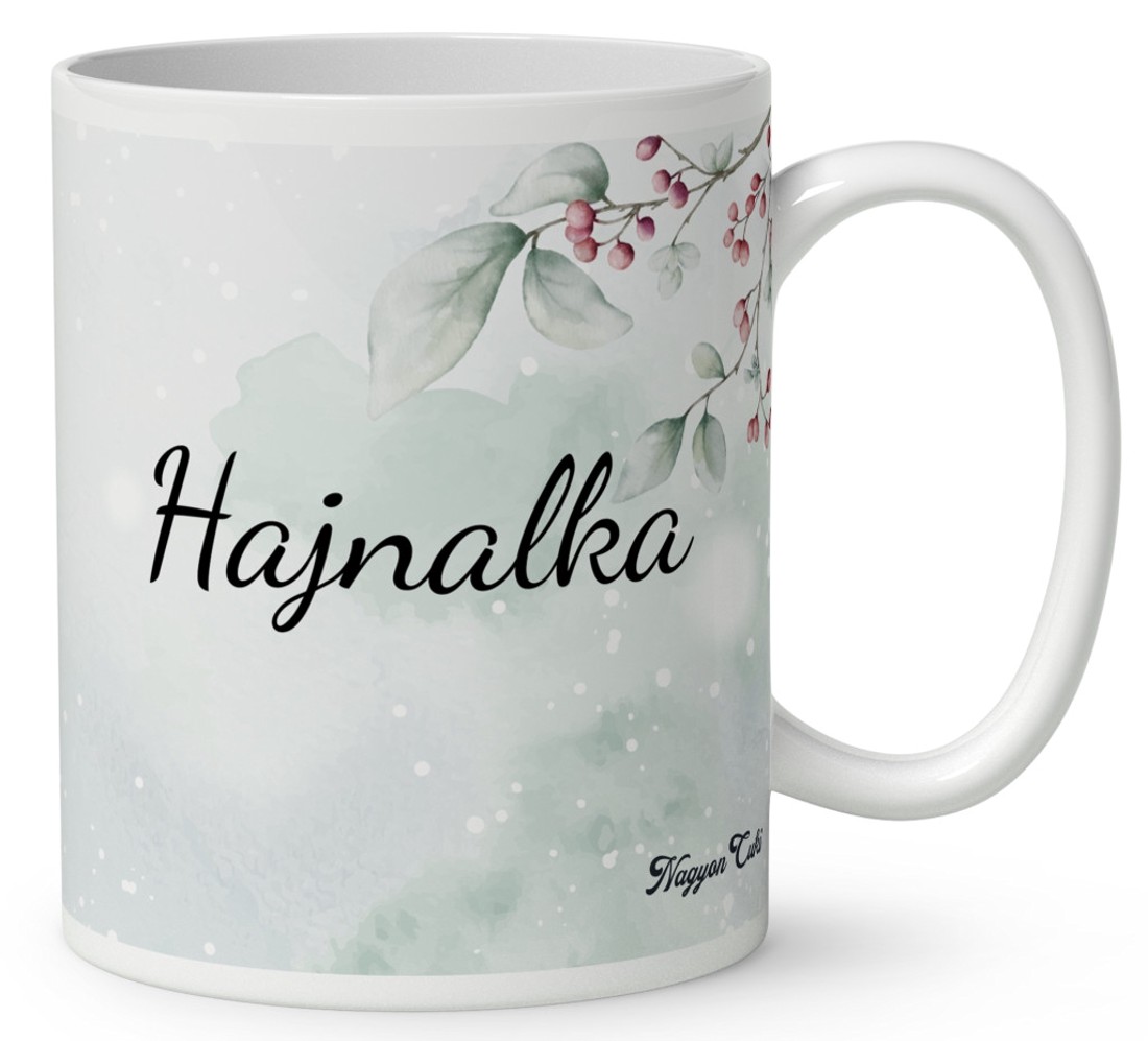 Névvel kérhető - Cuki téli mosómedve hógömbbel mintás bögre - otthon & életmód - konyhafelszerelés, tálalás - tálalás - bögre & csésze - Meska.hu