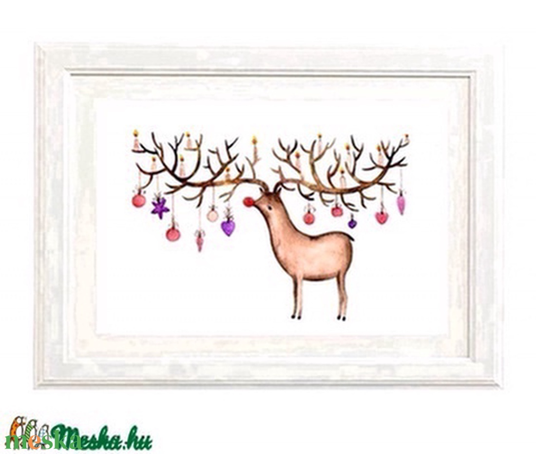 Ünnepi hangulatban - Print (Akvarell) - karácsony - karácsonyi lakásdekoráció - karácsonyi lakásdíszek - Meska.hu