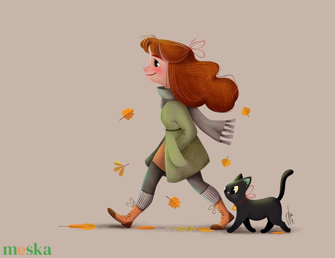 Őszi séta - Print  - otthon & életmód - babaszoba, gyerekszoba - babaszoba kép - Meska.hu