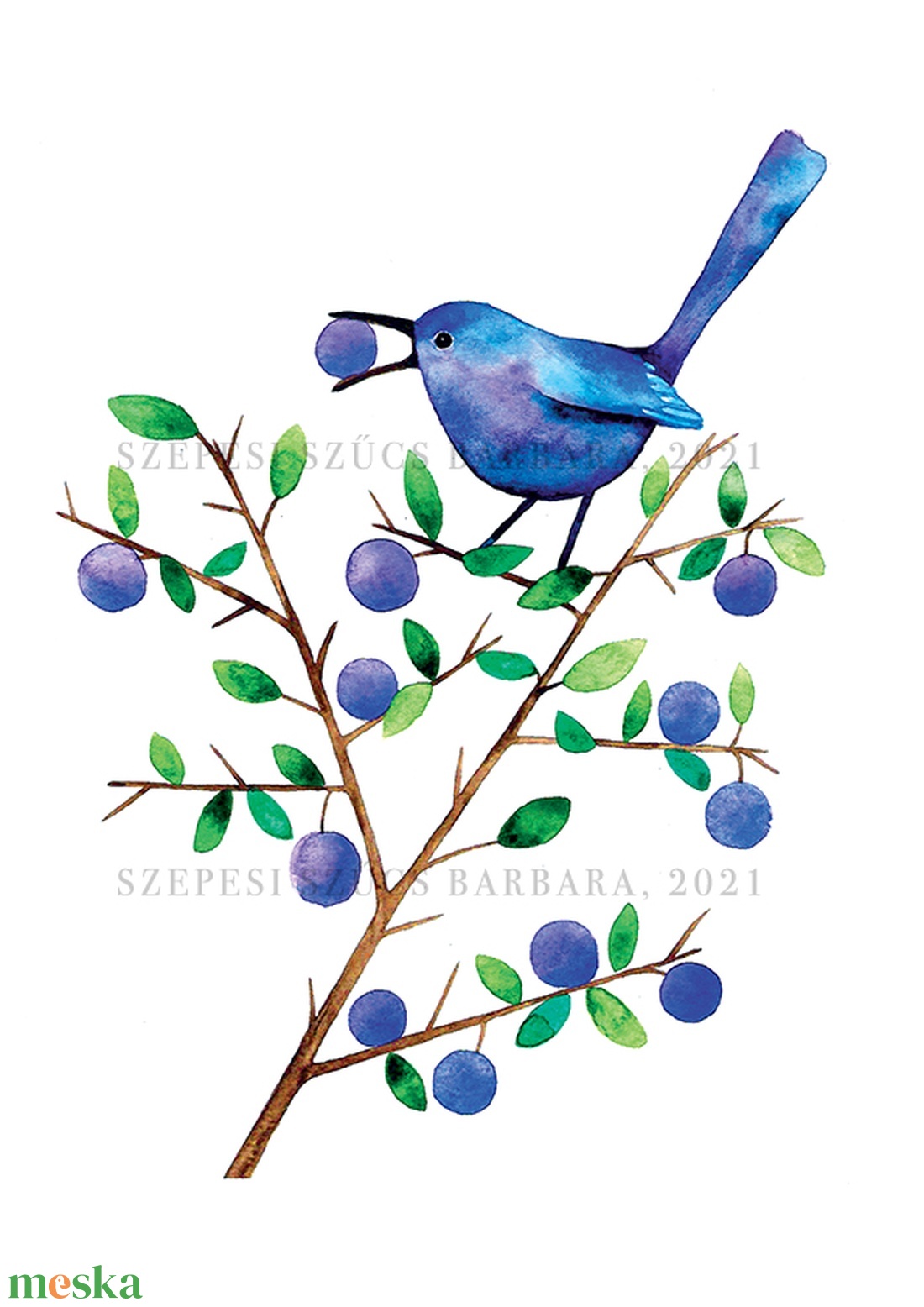 Kökényevő Madárka - Print  - otthon & életmód - babaszoba, gyerekszoba - babaszoba kép - Meska.hu