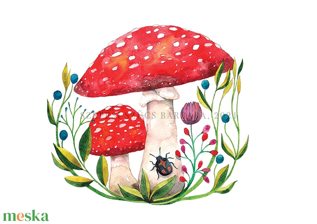 Gombák - Print  - otthon & életmód - babaszoba, gyerekszoba - babaszoba kép - Meska.hu