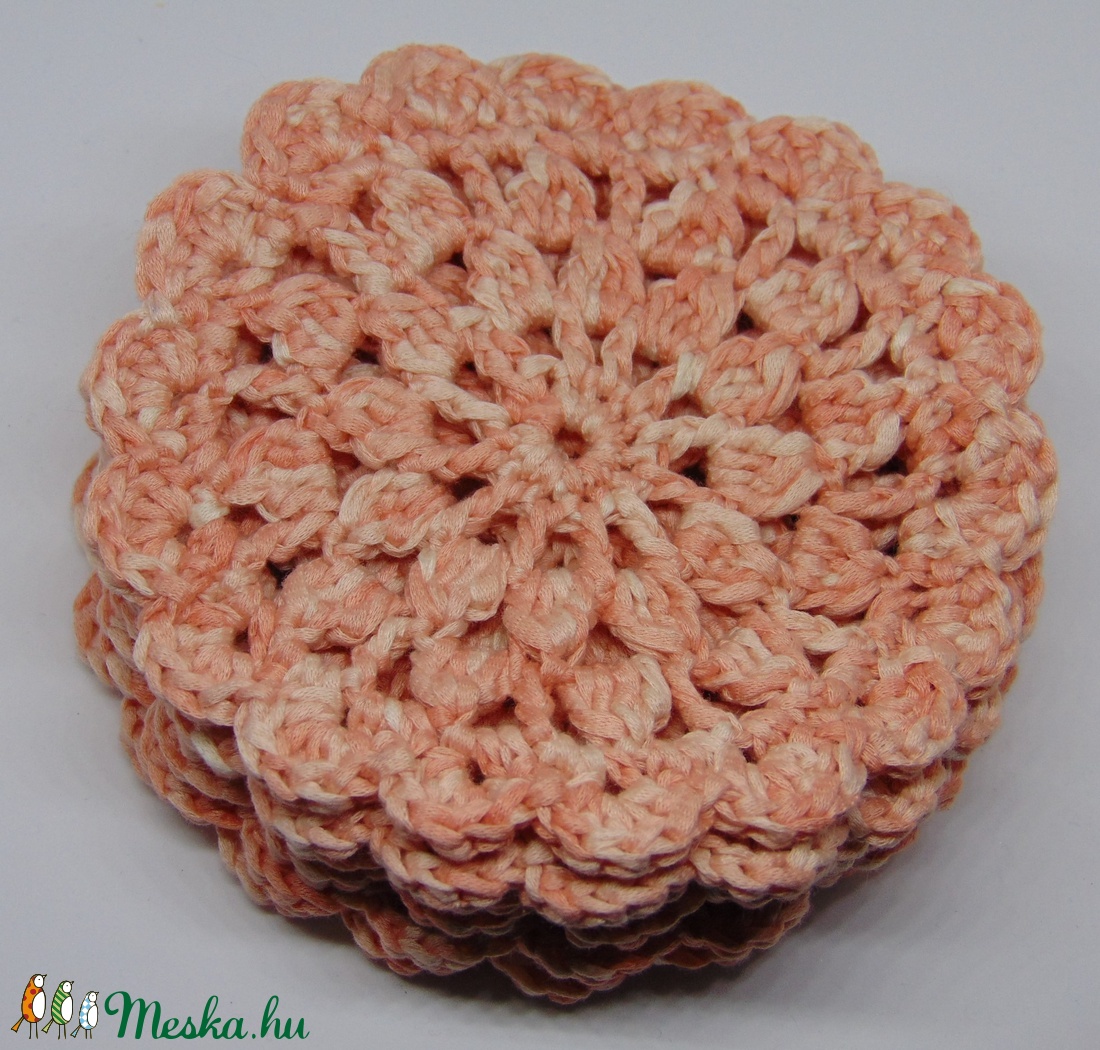 Lazacszínű poháralátét szett - otthon & életmód - konyhafelszerelés, tálalás - tálalás - tányér- és poháralátét - Meska.hu