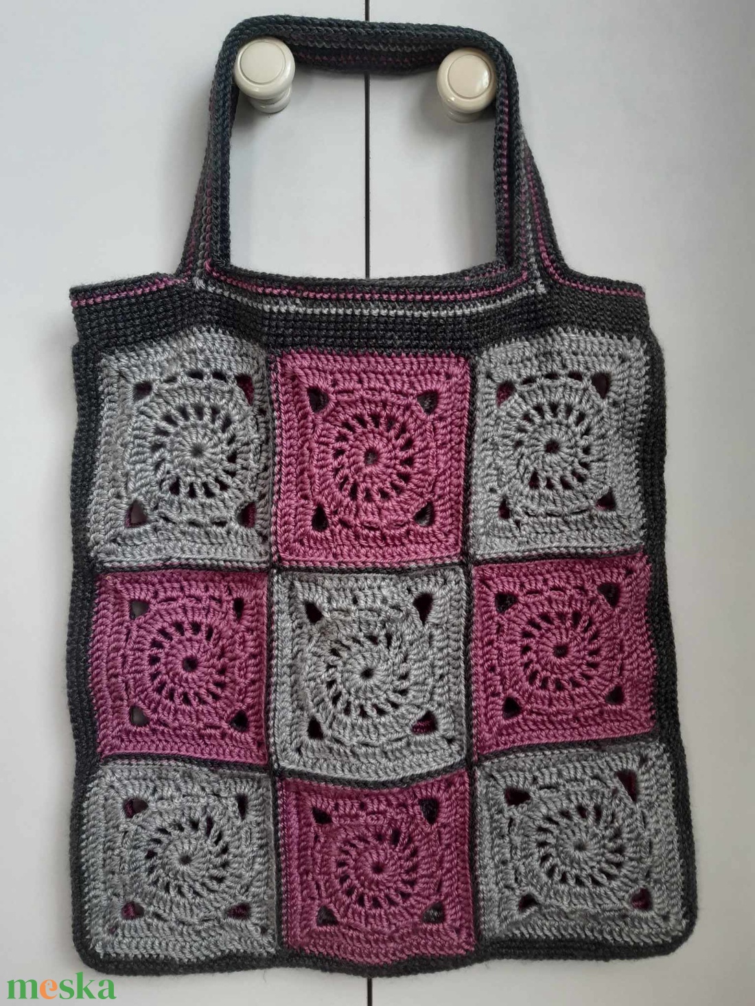 Nagyikockás, horgolt szatyor - táska & tok - bevásárlás & shopper táska - shopper, textiltáska, szatyor - Meska.hu Nagyikockás, horgolt szatyor - táska & tok - bevásárlás & shopper táska - shopper, textiltáska, szatyor - Meska.hu