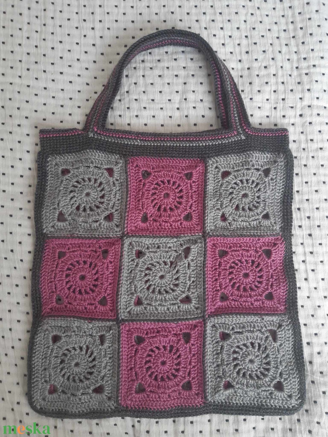 Nagyikockás, horgolt szatyor - táska & tok - bevásárlás & shopper táska - shopper, textiltáska, szatyor - Meska.hu Nagyikockás, horgolt szatyor - táska & tok - bevásárlás & shopper táska - shopper, textiltáska, szatyor - Meska.hu