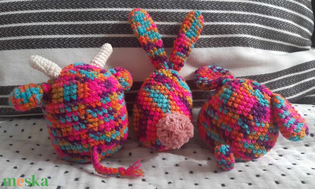 Három horgolt állatka - játék & sport - plüssállat & játékfigura - más figura - Meska.hu