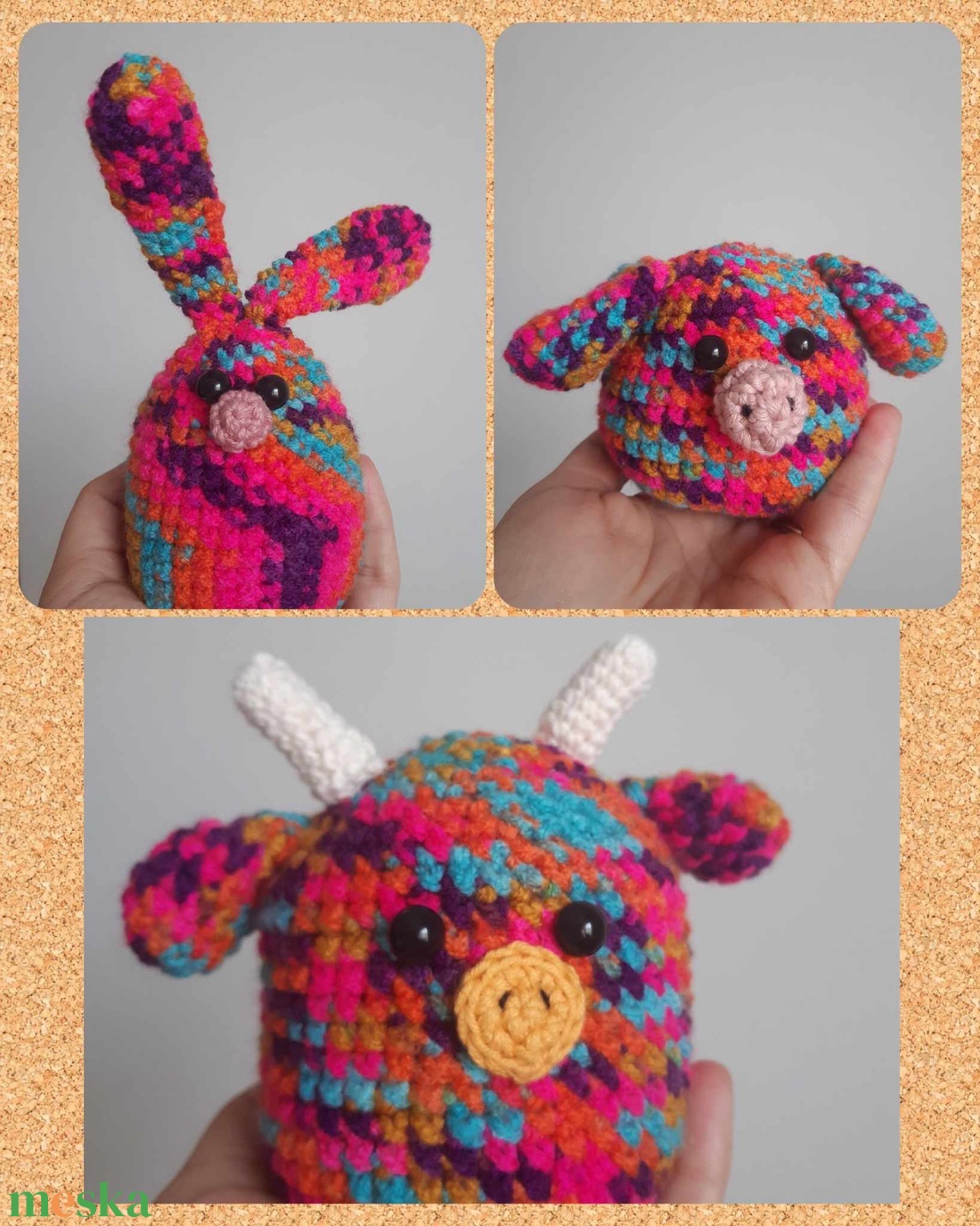 Három horgolt állatka - játék & sport - plüssállat & játékfigura - más figura - Meska.hu