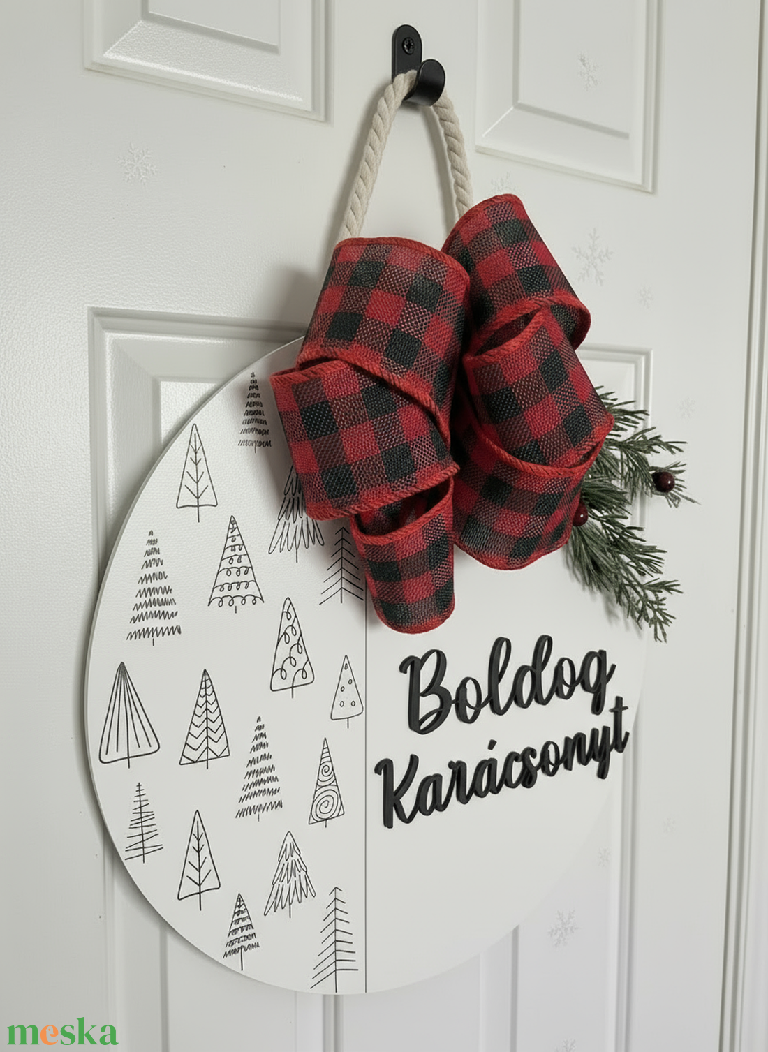Karácsonyi ajtódísz - karácsony - karácsonyi lakásdekoráció - karácsonyi ajtódíszek - Meska.hu