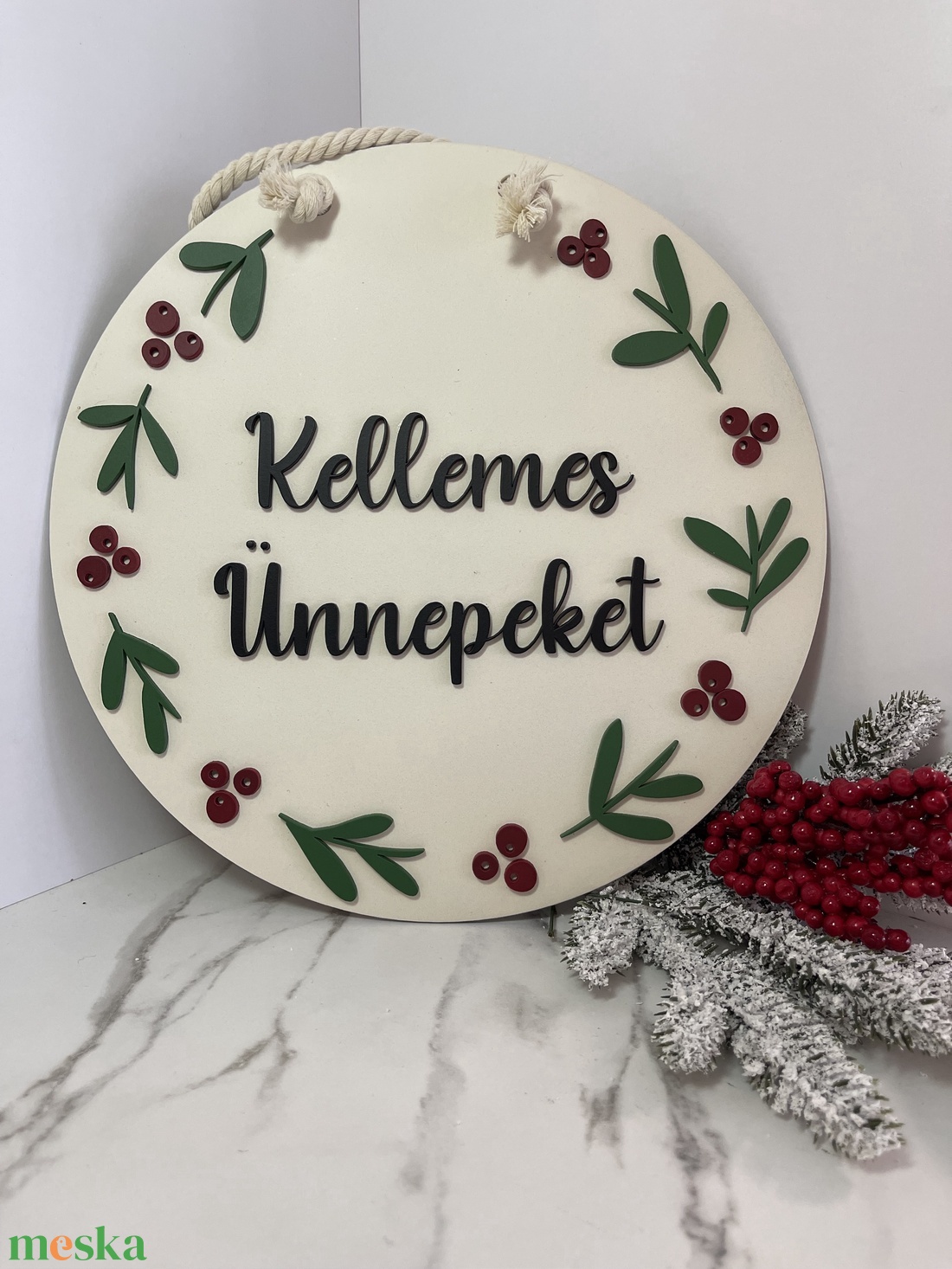 Karácsonyi ajtódísz - karácsony - karácsonyi lakásdekoráció - karácsonyi ajtódíszek - Meska.hu