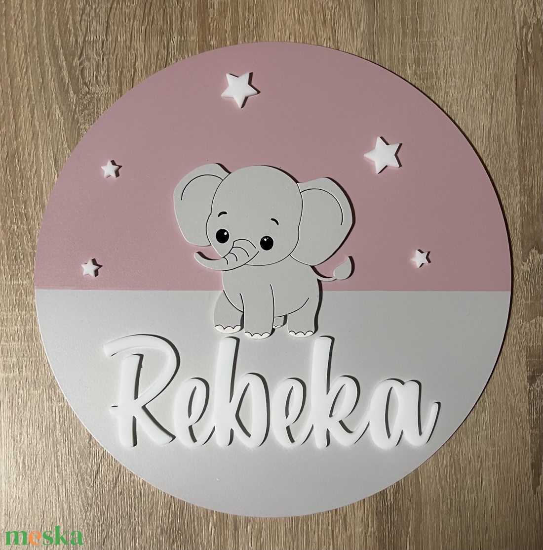 Elefántos névtábla / Ajtódísz / Gyerekszoba dekoráció - baba - mama - babaszoba dekoráció - gyerek névtábla - Meska.hu