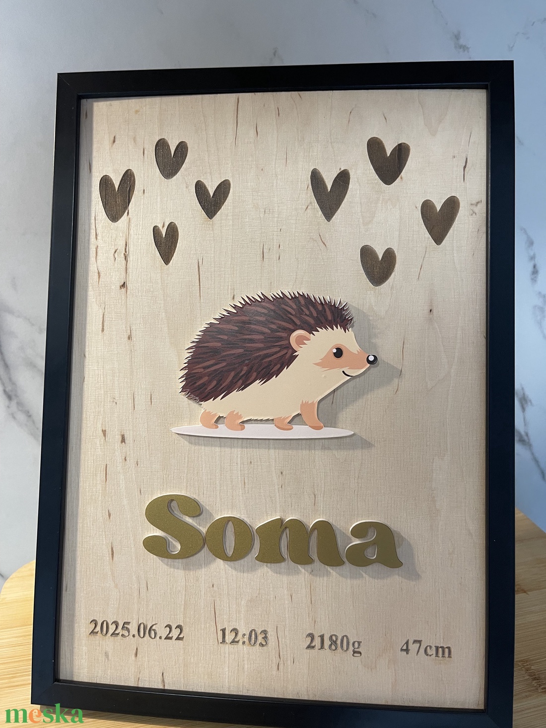 Sünis baba képkeret / Képkeret születési adatokkal  / Babaköszöntő - baba - mama - babaemlékek - baba emlékőrző - Meska.hu