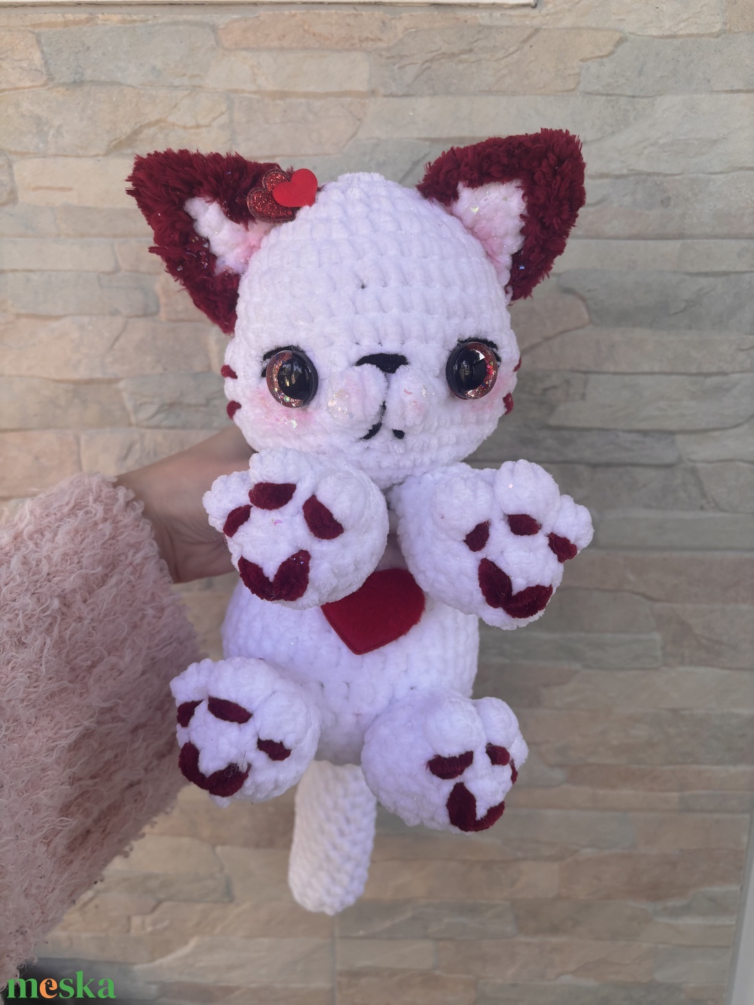 Szív cica - játék & sport - plüssállat & játékfigura - más figura - Meska.hu