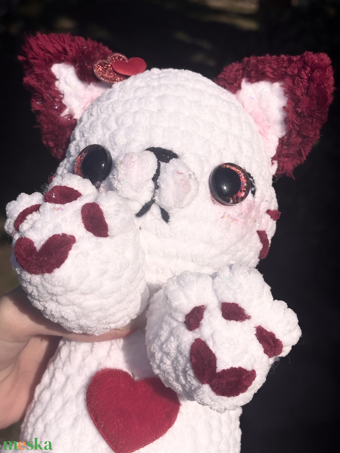 Szív cica - játék & sport - plüssállat & játékfigura - más figura - Meska.hu