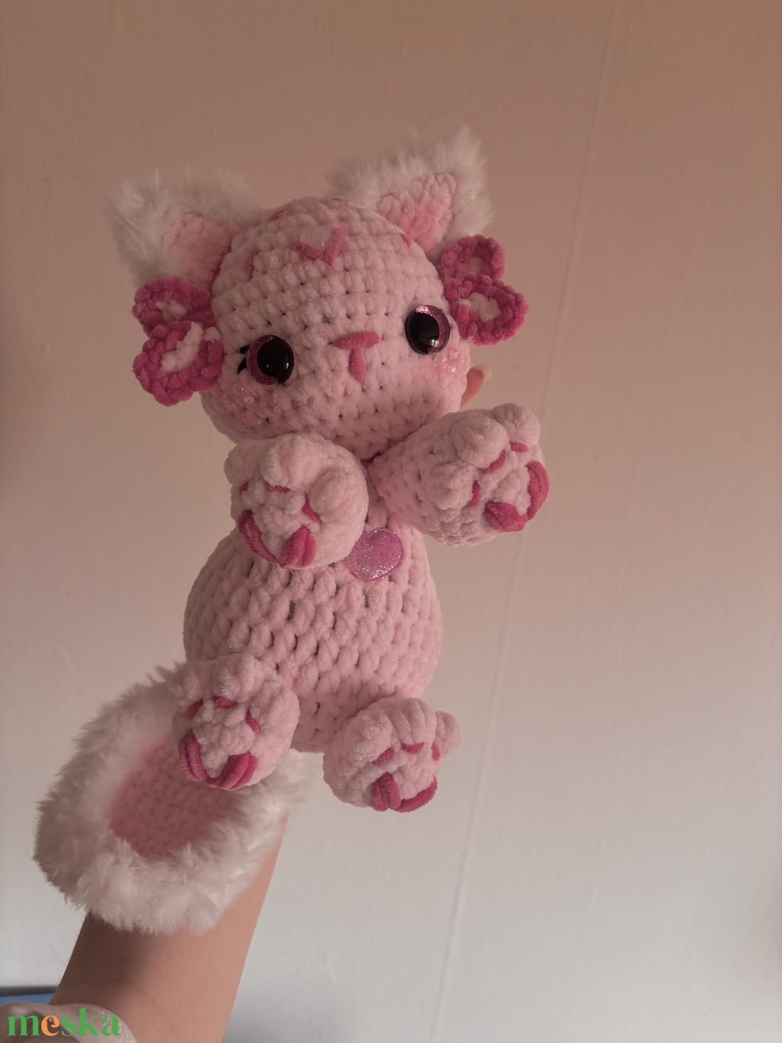 Horgolt Axolot Cica - játék & sport - plüssállat & játékfigura - cica - Meska.hu