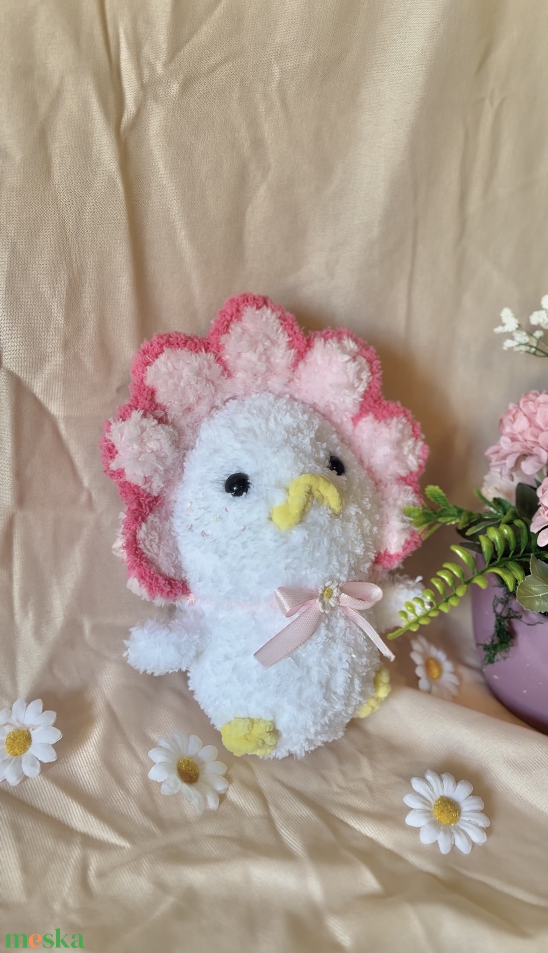 Horgolt Virágos Tavaszi Kacsa - játék & sport - plüssállat & játékfigura - más figura - Meska.hu