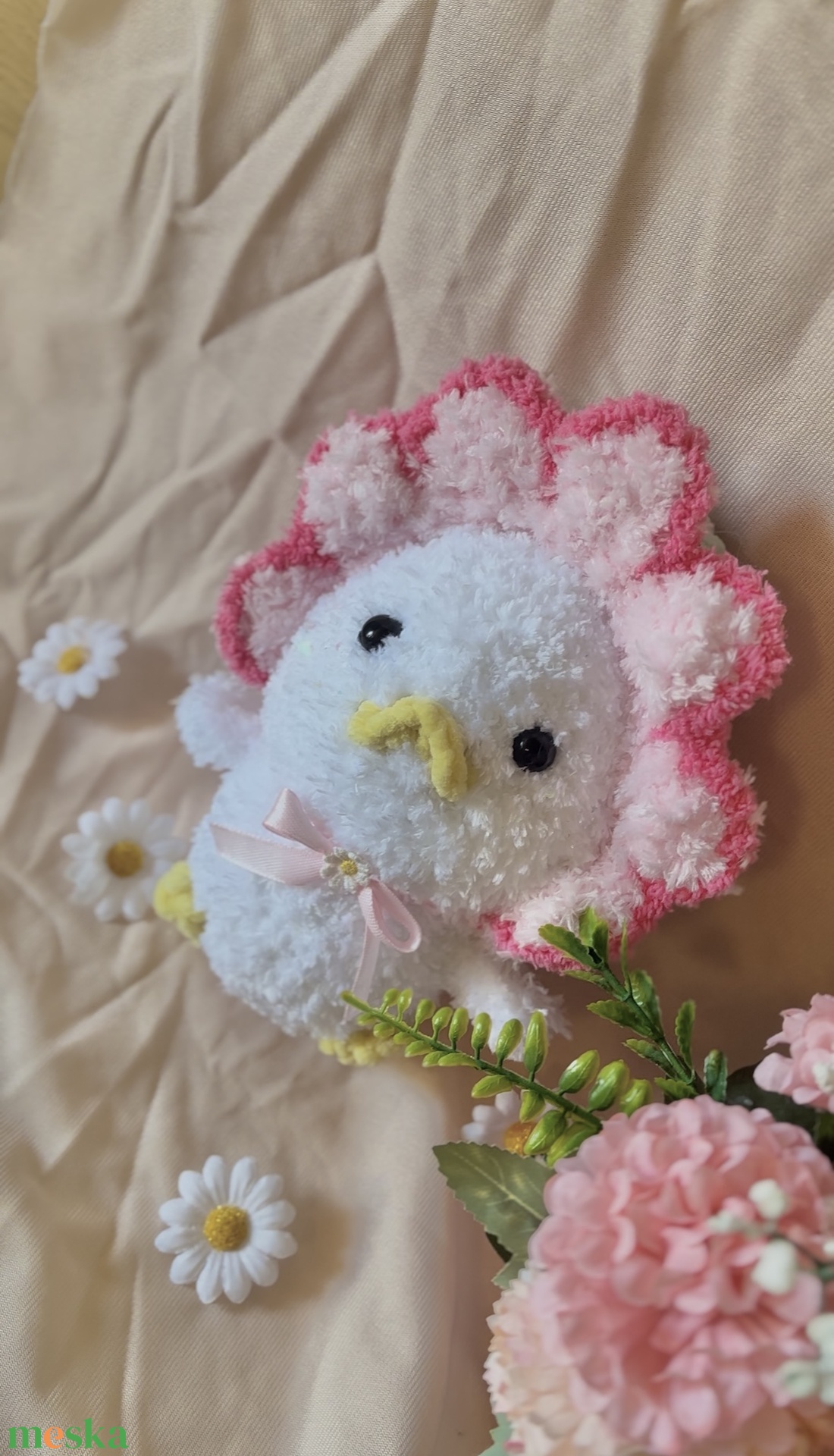 Horgolt Virágos Tavaszi Kacsa - játék & sport - plüssállat & játékfigura - más figura - Meska.hu