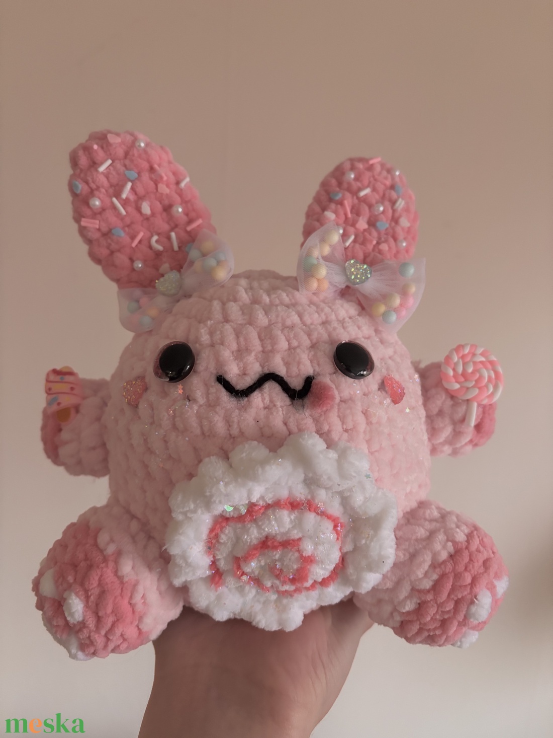 Cukorka Nyuszi Horgolt - játék & sport - plüssállat & játékfigura - nyuszi - Meska.hu