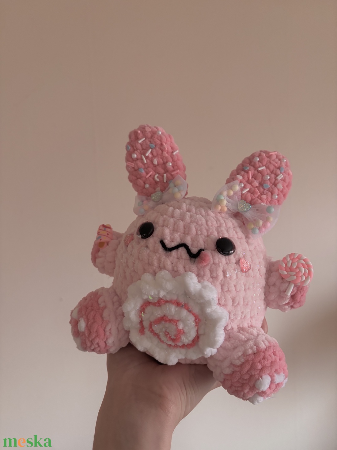 Cukorka Nyuszi Horgolt - játék & sport - plüssállat & játékfigura - nyuszi - Meska.hu