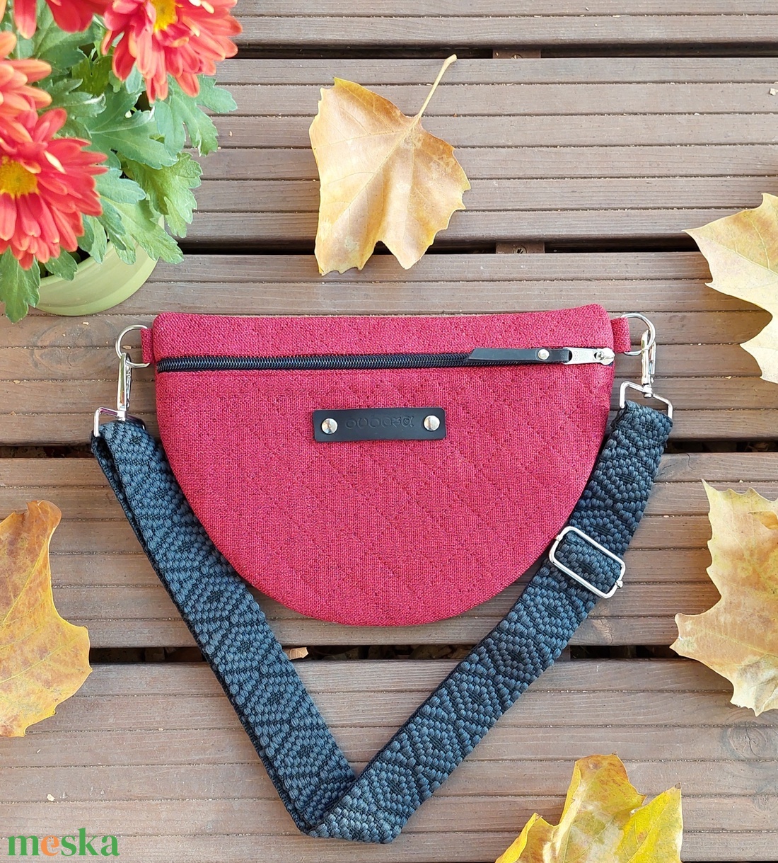 Grammicus kollekció - meggypiros oldal - és övtáska/Bum Bag/Fanny Pack/Waist Bag/Belt Bag - táska & tok - övtáska - Meska.hu