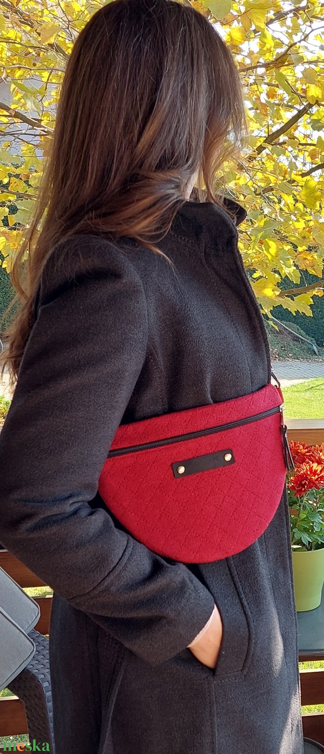 Grammicus kollekció - meggypiros oldal - és övtáska/Bum Bag/Fanny Pack/Waist Bag/Belt Bag - táska & tok - övtáska - Meska.hu