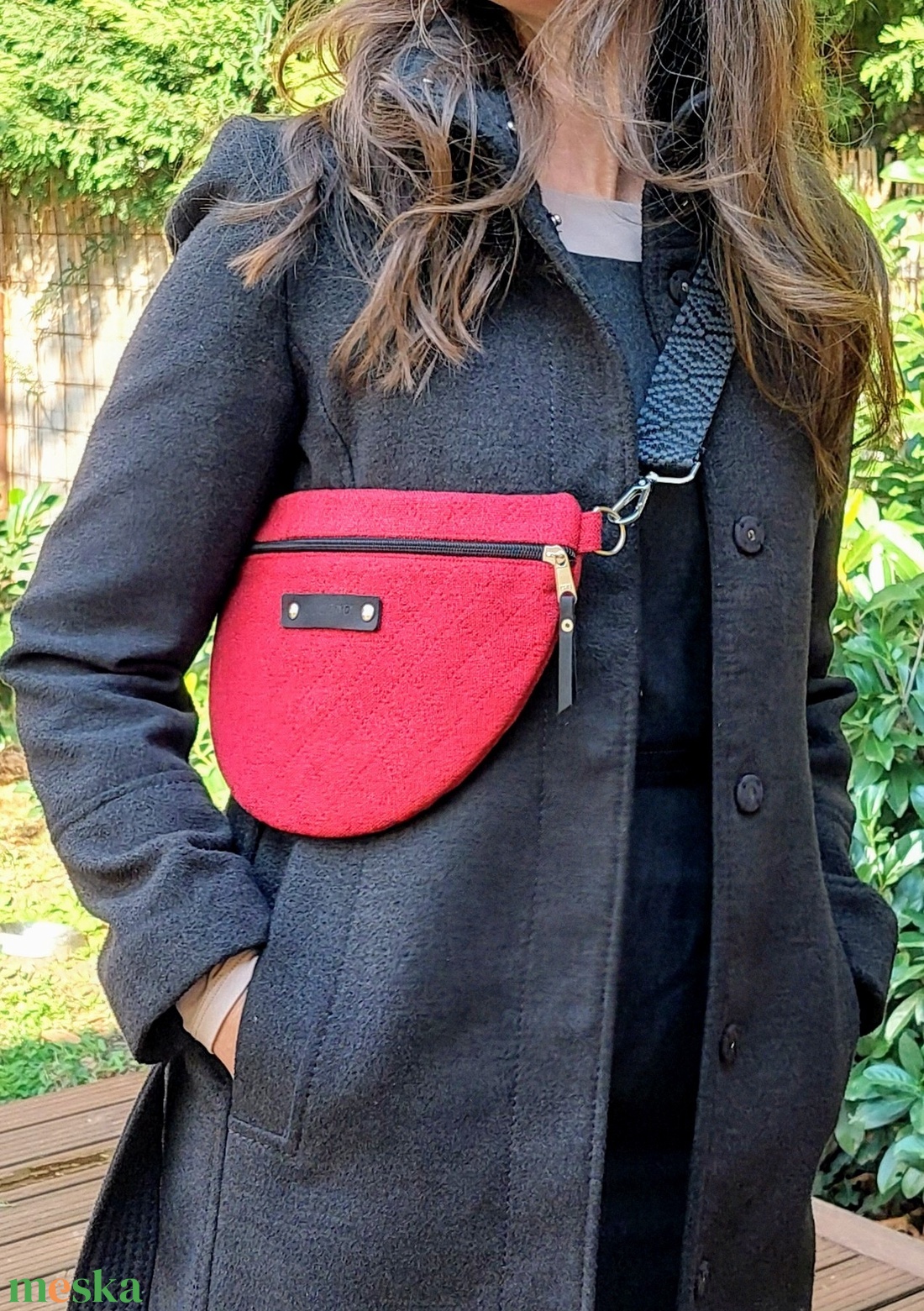Grammicus kollekció - meggypiros oldal - és övtáska/Bum Bag/Fanny Pack/Waist Bag/Belt Bag - táska & tok - övtáska - Meska.hu