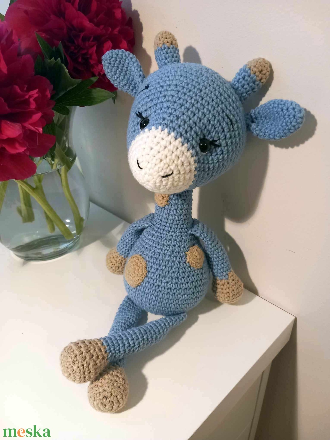 Amigurumi kék zsiráf - játék & sport - plüssállat & játékfigura - nyuszi - Meska.hu