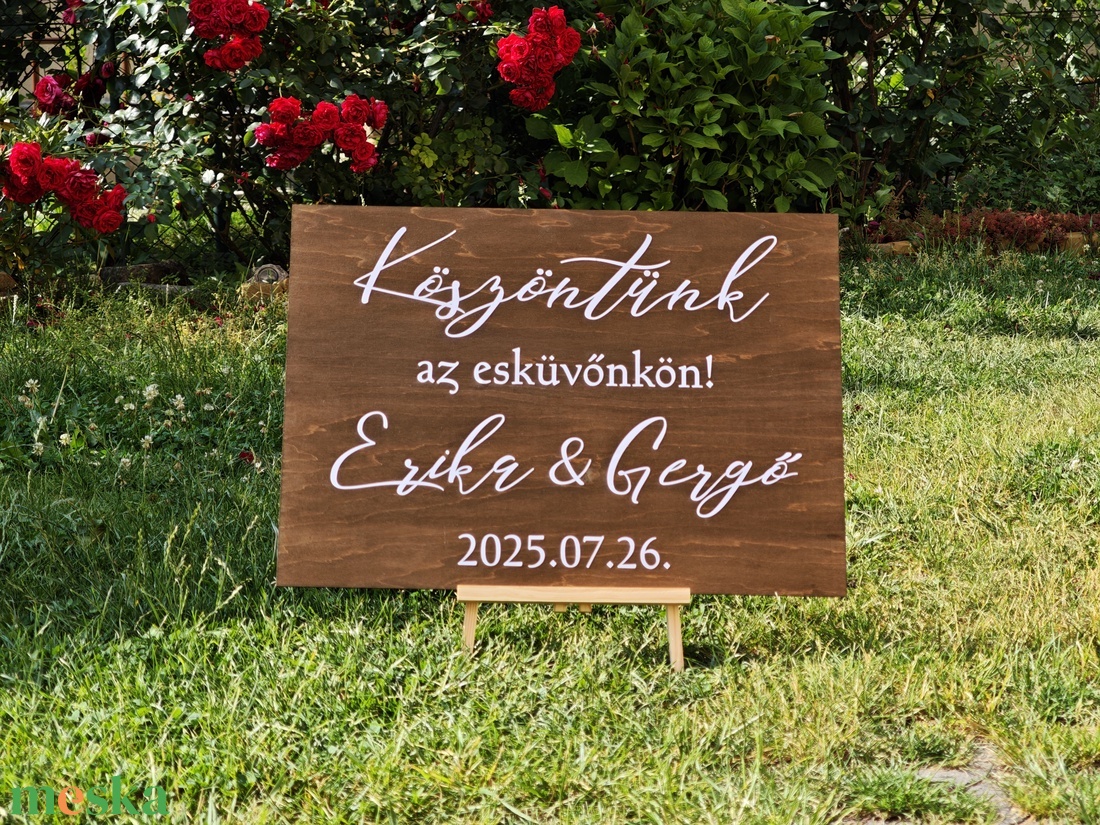 Esküvői üdvözlő tábla Köszöntünk az esküvőnkön - esküvő - dekoráció - tábla & jelzés - Meska.hu Esküvői üdvözlő tábla Köszöntünk az esküvőnkön - esküvő - dekoráció - tábla & jelzés - Meska.hu