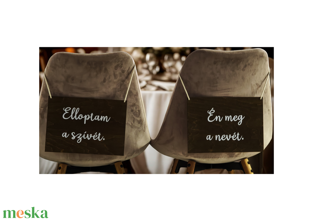 Esküvői táblaszett  Elloptam a szívét / Én meg a nevét - esküvő - dekoráció - tábla & jelzés - Meska.hu