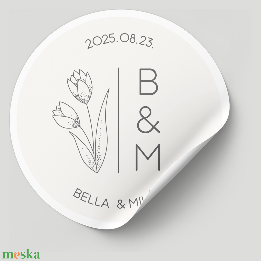 Esküvői matrica Monogram design tulipános grafikával - esküvő - meghívó & kártya - meghívó - Meska.hu Esküvői matrica Monogram design tulipános grafikával - esküvő - meghívó & kártya - meghívó - Meska.hu