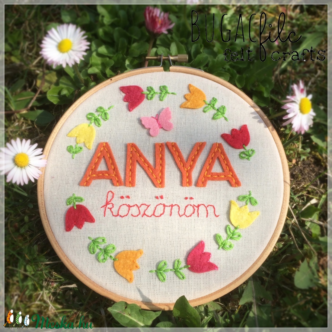 Anyák napi tulipános keretes dísz -  - Meska.hu